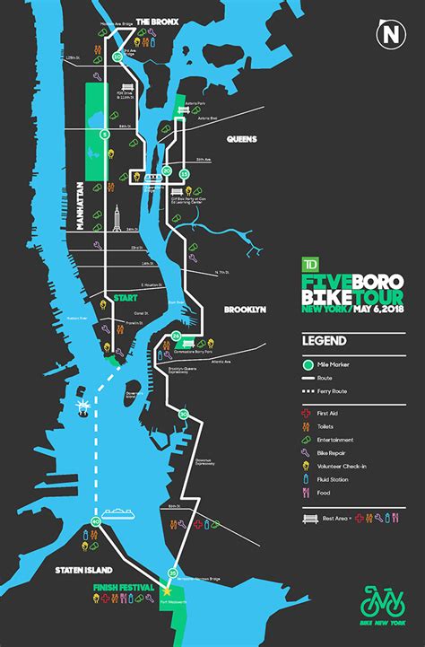 5 Boro Bike Tour Map